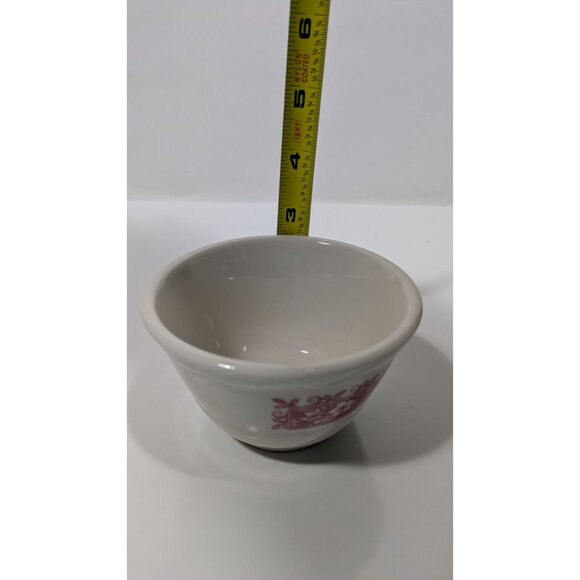 Syracuse Strawberry Hill Custard Cup White Red Floral Mid-Century Collectible - Picture 2 of 11